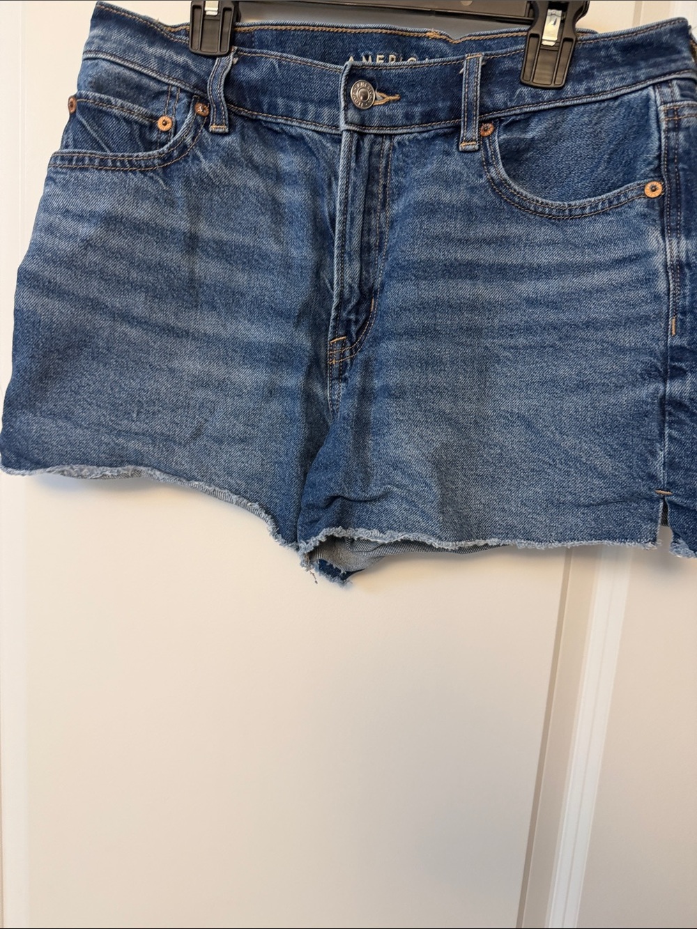 American Eagle Outfitters Blue Strigid Relaxed Denim Cutoff Shorts